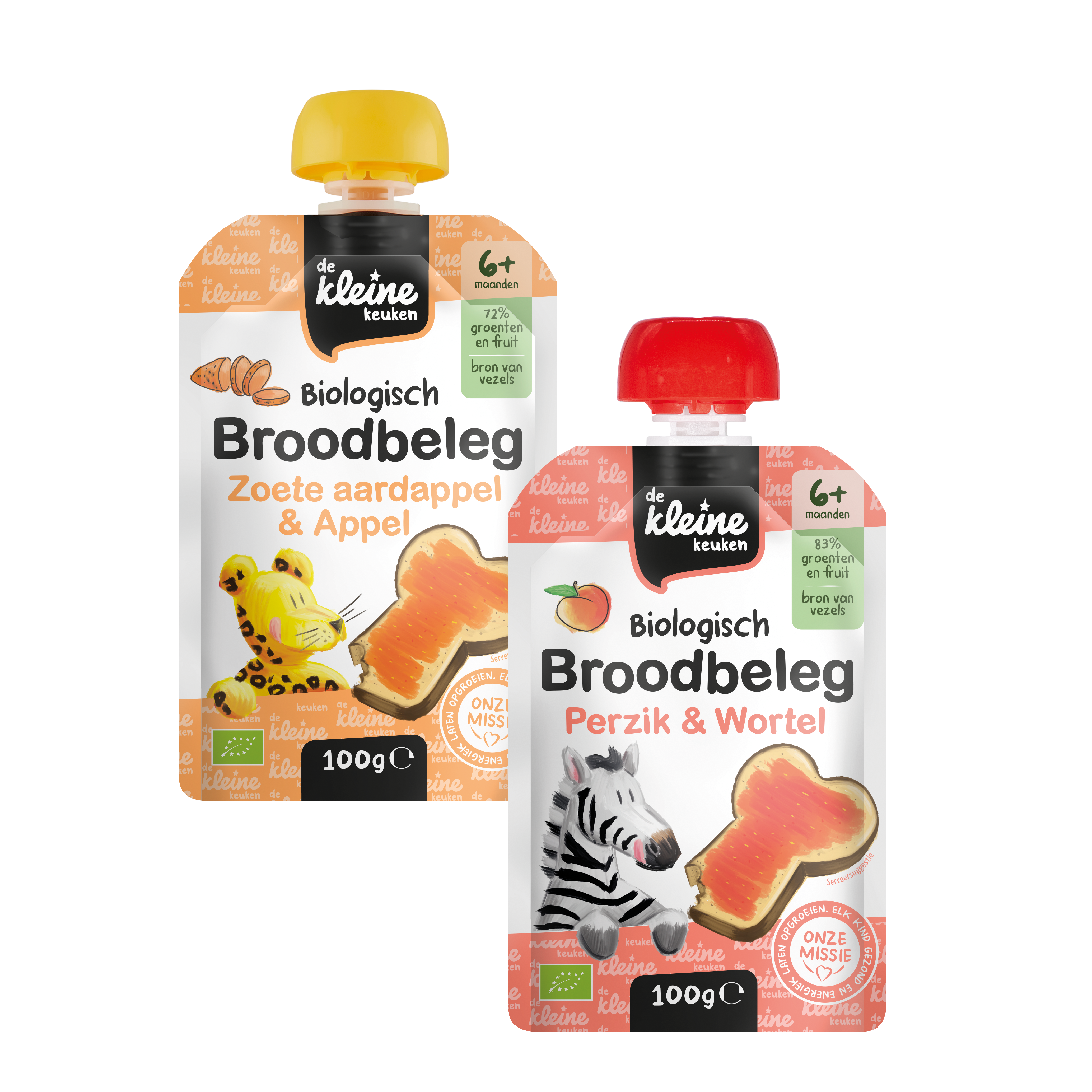 Biologisch broodbeleg in een staazakje